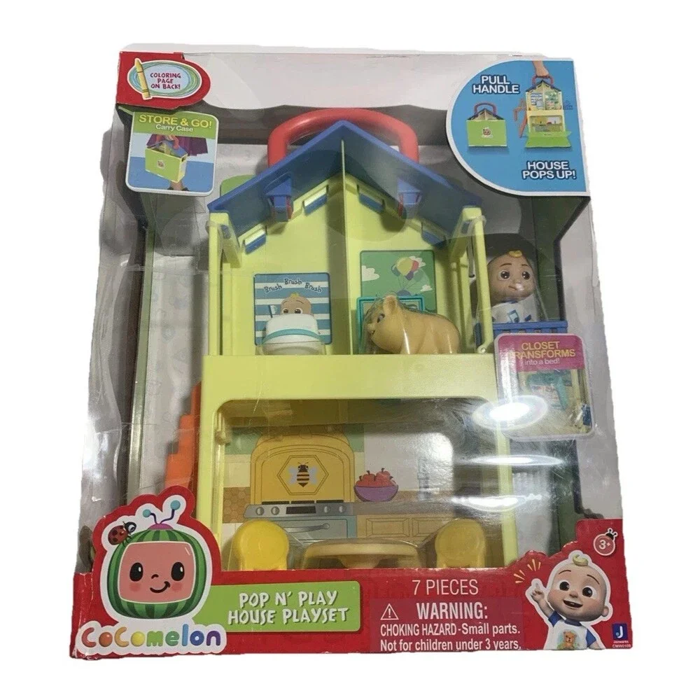 Cocomelon Pop N' Play House Transforming Playset | 7 Pcs Toy NEW